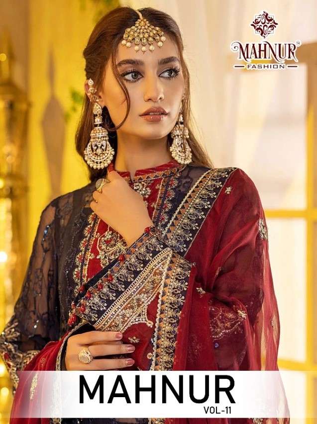 MANHUR VOL 11 HEAVY GEORGETTE SALWAR SUITS AT WHOLESALE PRIC...