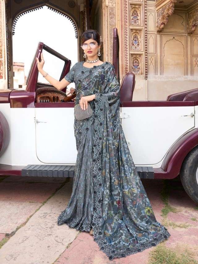 MN SWAROVSKI VOL 5 6500 SERIES DIGITAL NET SAREES AT WHOLESA...