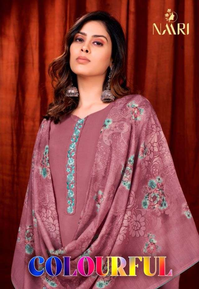 NAARI COLOURFUL SILK WITH HEAVY EMBROIDERY SALWAR SUITS AT W...