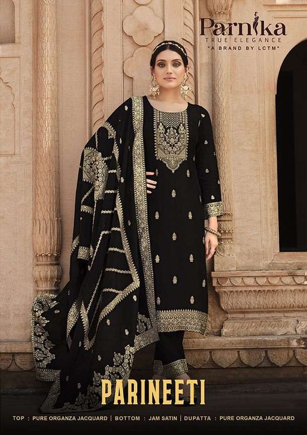 PARNIKA PARNITI PURE ORGANZA JACQUARD SALWAR SUITS AT WHOLES...