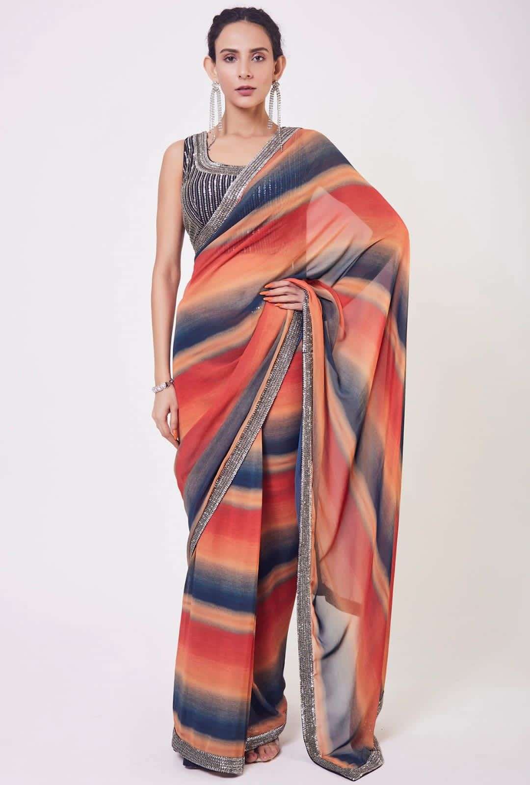 PURE CHINON SILK SAREES COLLECTION AT WHOLESALE PRICE