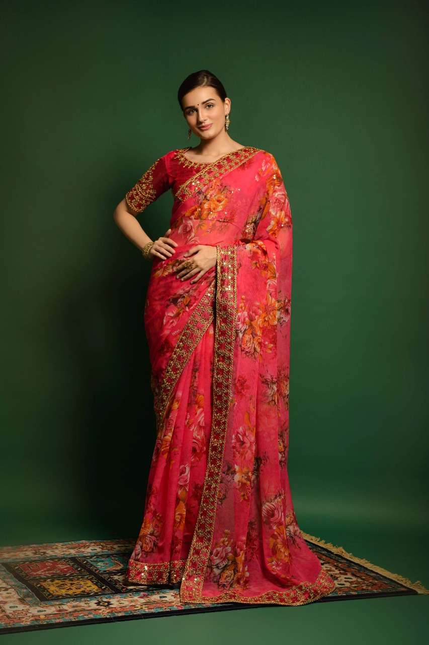 PURPLE CREATION AASHIMA GEORGETTE SAREES COLLECTION AT WHOLE...