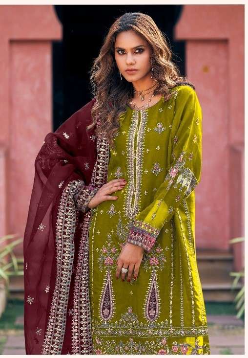 SHREE FABS 1067 ORGANZA WITH EMBROIDERY SALWAR SUITS AT WHOL...