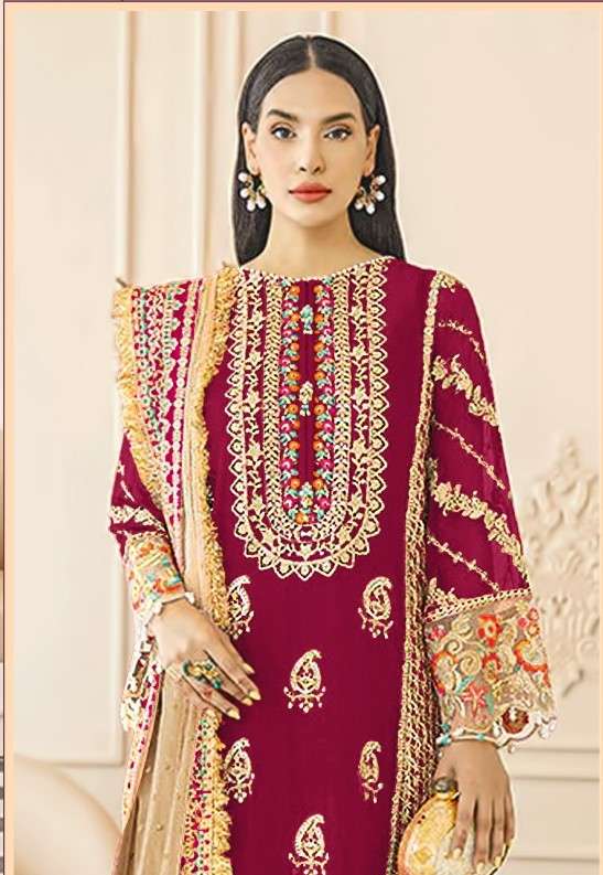 SHREE FABS 701 ORGANZA WITH EMBROIDERY SALWAR SUITS AT WHOLE...