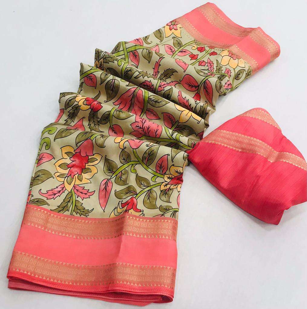 SOFT PRINTED SILK WITH BORDER SAREES COLLECTION AT WHOLESALE...