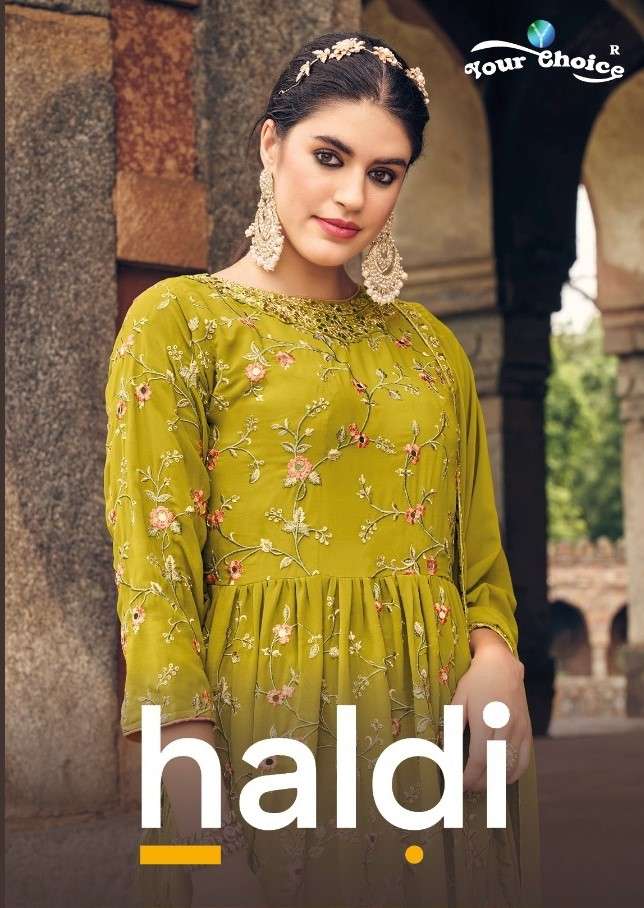 YOUR CHOICE HALDI BLOOMING GEORGETTE SALWAR SUITS COLLECTION...