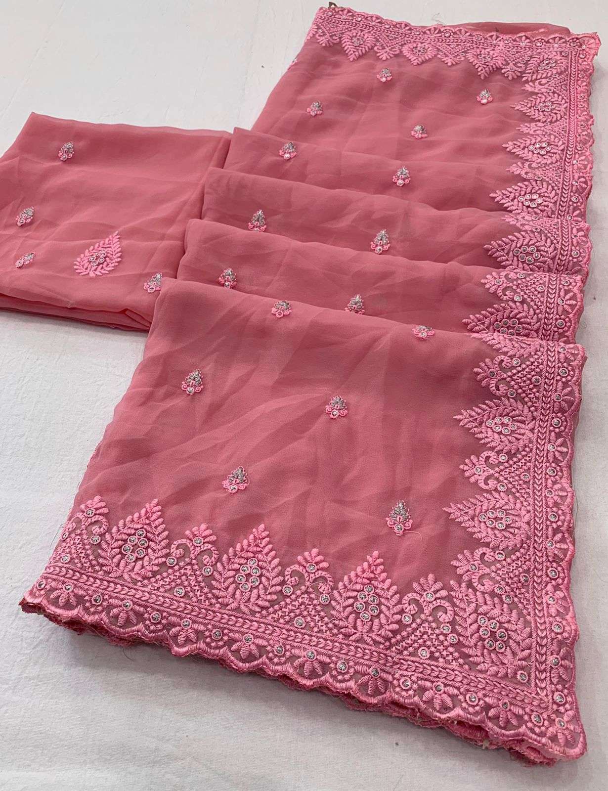 AAYUSHMATI SOFT GEORGETTE WITH EMBROIDERY SAREES WHOLESALER