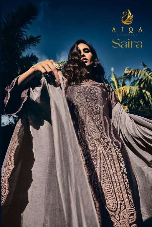 AIQA SAIRA PURE BEMBERG RUSSIAN SILK SALWAR KAMEEZ AT WHOLES...