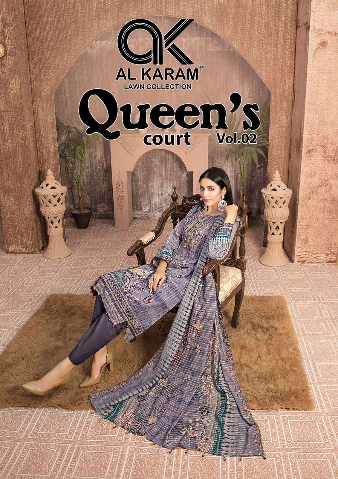 AL KARAM QUEEN’S COURT VOL 2 PURE CAMBRIC SALWAR SUITS AT ...