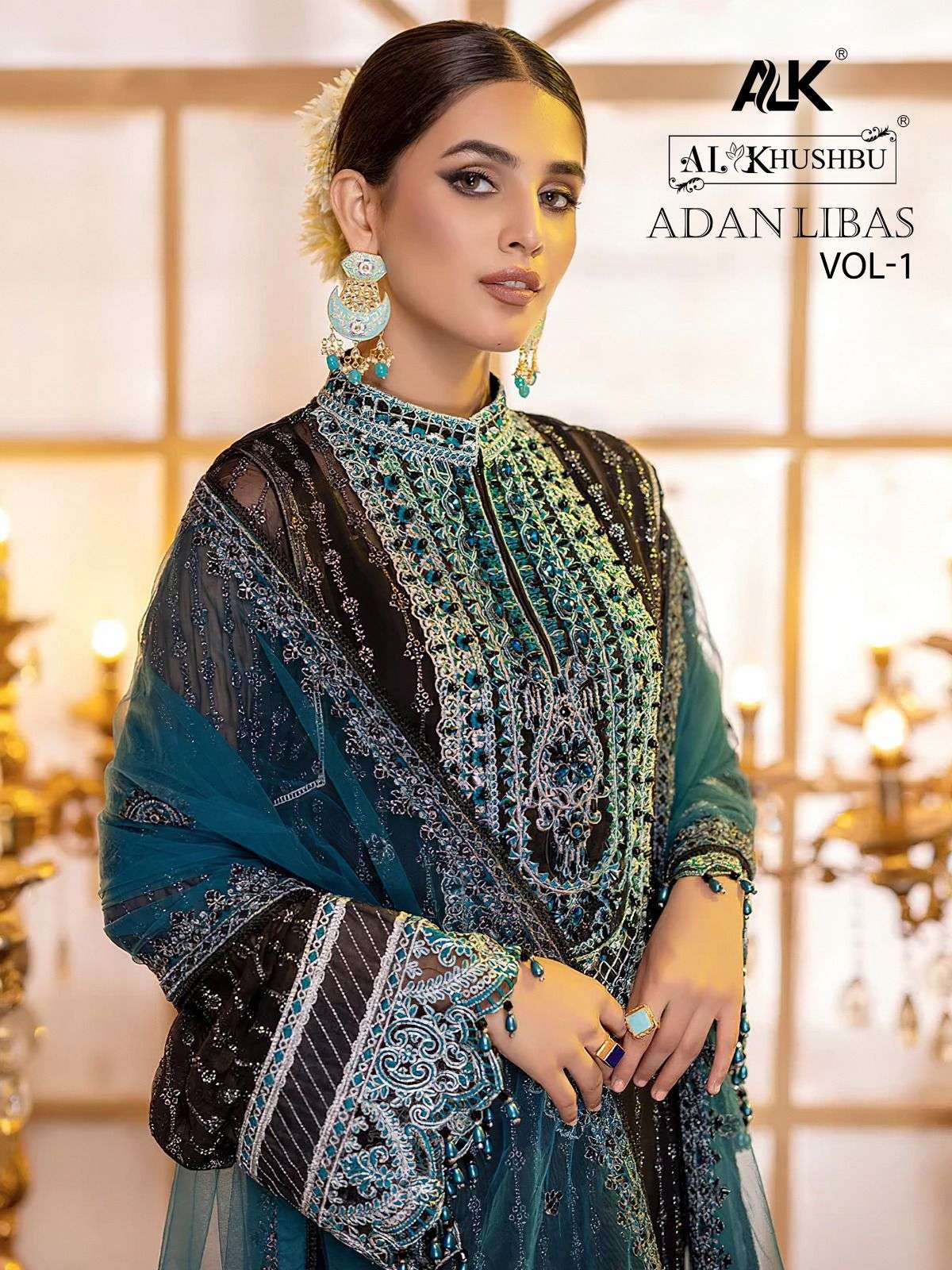 AL KHUSHBU ADAN LIBAS VOL 1 GEORGETTE EMBROIDERED SUITS AT W...