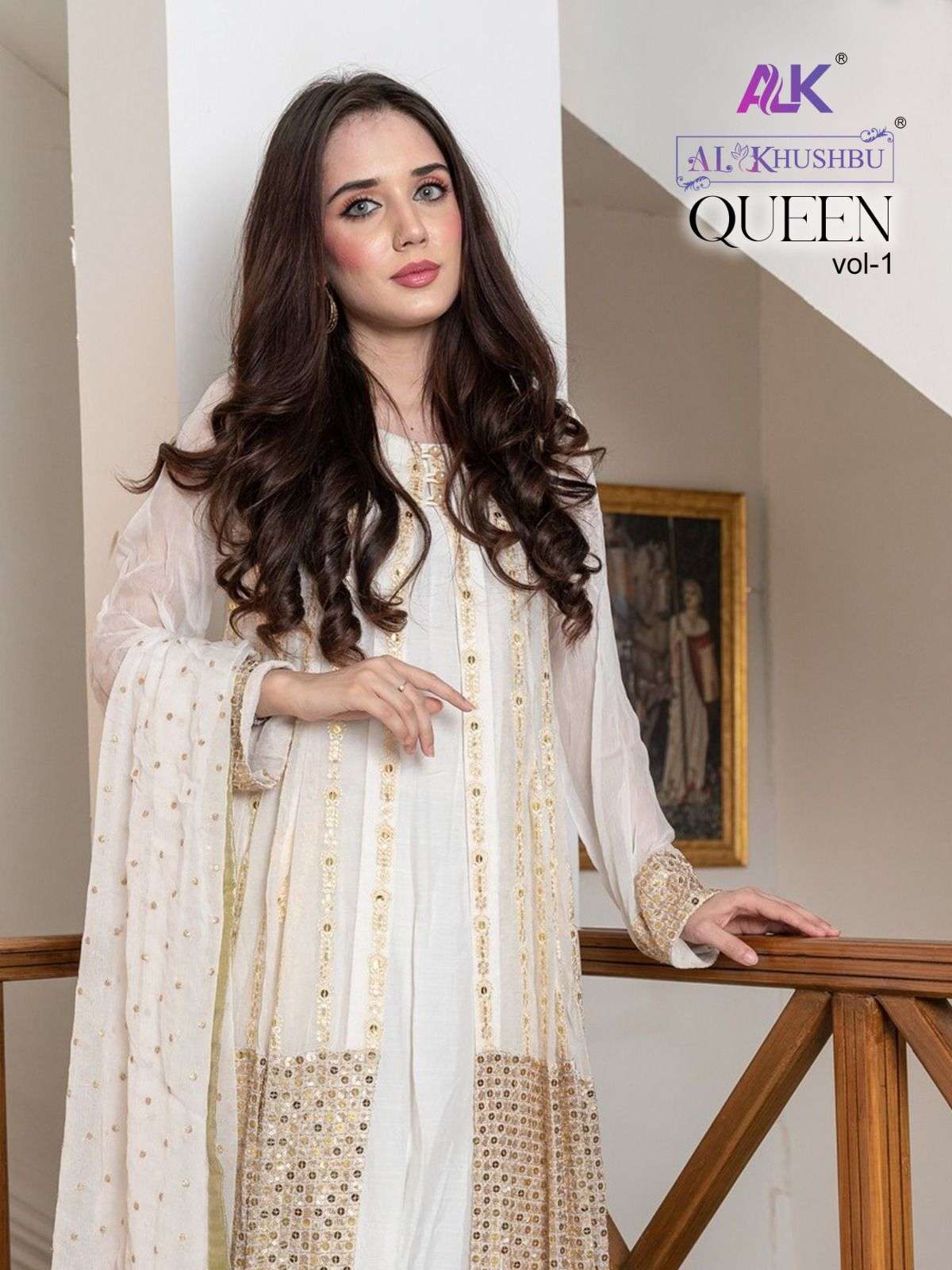 AL KHUSHBU QUEEN VOL 1 GEORGETTE WITH HEAVY EMBROIDERED SALW...
