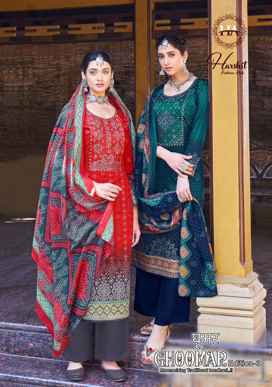 ALOK SUITS HARSHIT GHOOMER VOL 3 PURE JAM COTTON SALWAR SUIT...