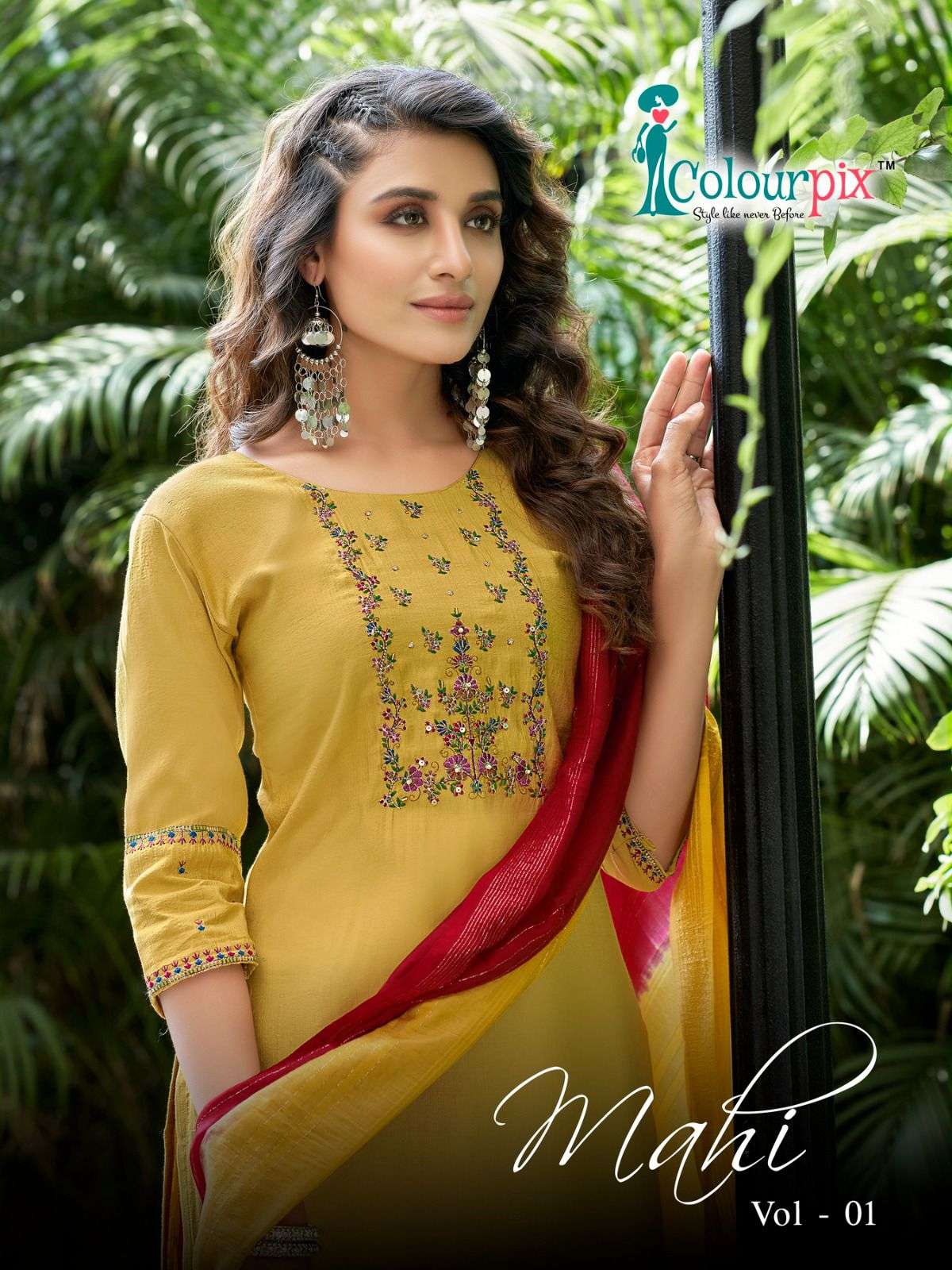 Colour Pix Mahi vol 1 Viscose Rayon With Fancy Work Readymad...