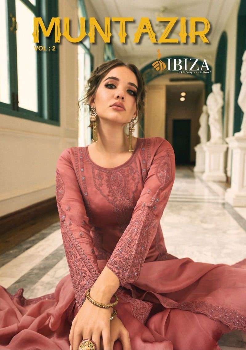 IBIZA MUNTAZIR VOL 2 PURE ORGANZA SATIN SALWAR KAMEEZ AT WHO...