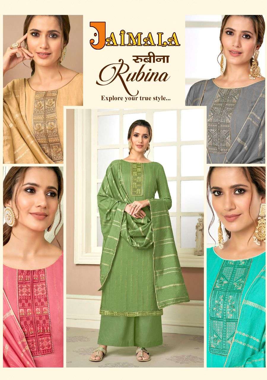 JAIMALA RUBINA PURE VISCOSE MUSLIN SALWAR SUITS COLECTION AT...