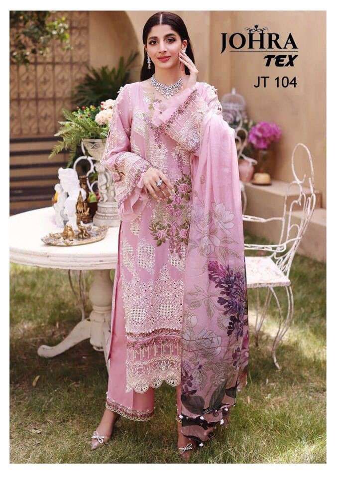 JOHRA TEX 104 LAWN COTTON HEAVY EMBROIDERY SALWAR SUITS AT W...