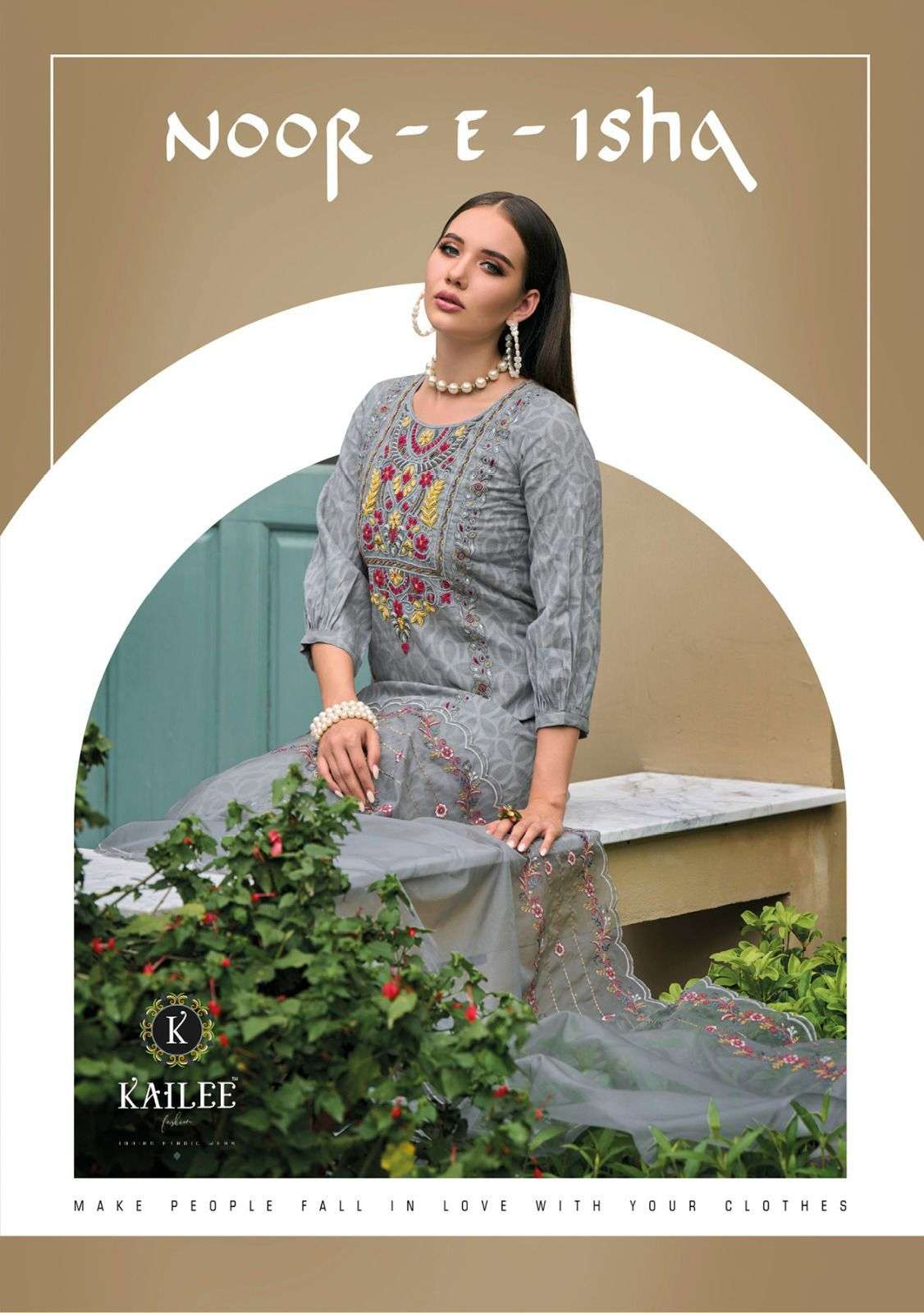 KAILEE FASHION NOOR E ISHQ PURE COTTON READYMADE SUITS WHOLE...