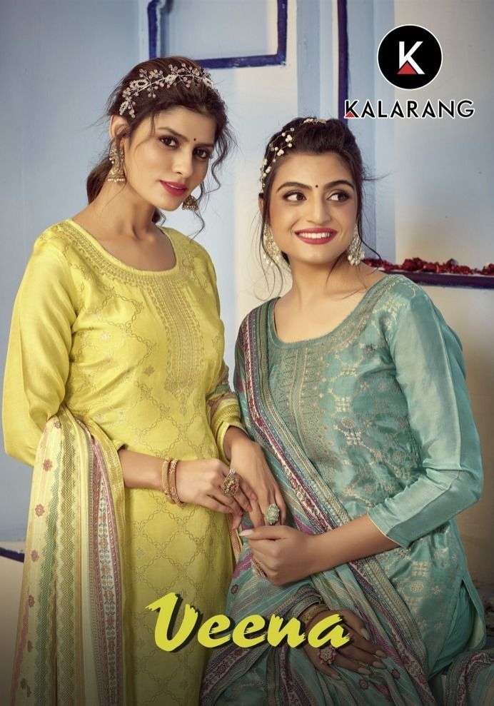 KALARANG VEENA PURE MUSLIN DOLA JACQUARD SALWAR SUITS AT WHO...