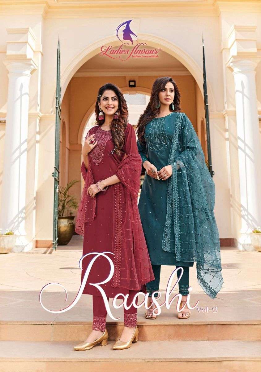 LADIES FLAVOUR RAASHI VOL 2 PURE VISCOSE EMBROIDERY READYMAD...
