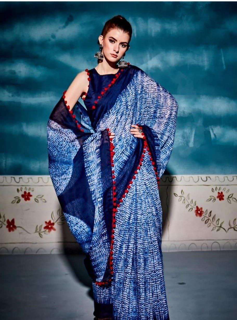 LINEN DIGITAL PRINTED PAM PAM SAREES LATEST DESIGNS AT WHOLE...