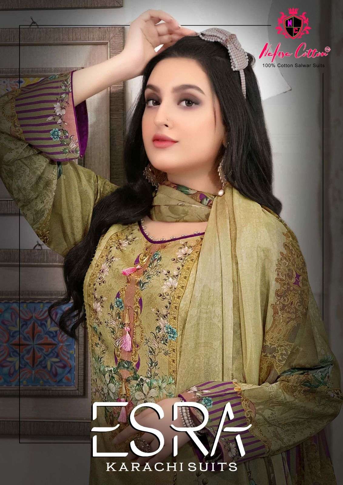 Nafisa Esra Karachi soft cotton with printed Pakistani suits...