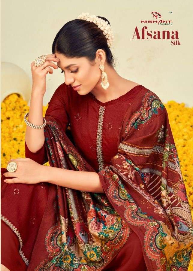 NISHANT FASHION AFSANA SILK WITH EMBROIDERY SALWAR SUITS AT ...