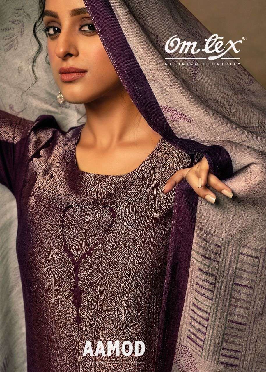 OMTEX AAMOD MUSLIN JACQUARD SALWAR SUITS AT WHOLESALE PRICE