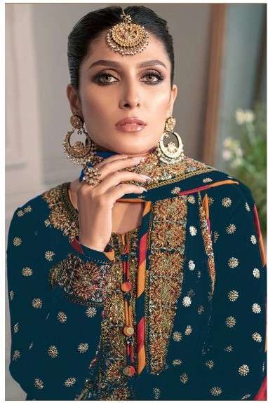 RAMSHA 554 GEORGETTE HEAVY EMBROIDERY SALWAR SUITS AT WHOLES...
