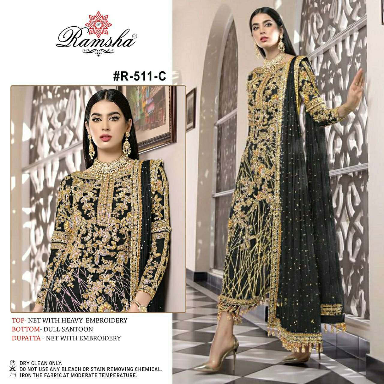 Ramsha R 511 Georgette with Heavy Embroidery work Pakistani ...