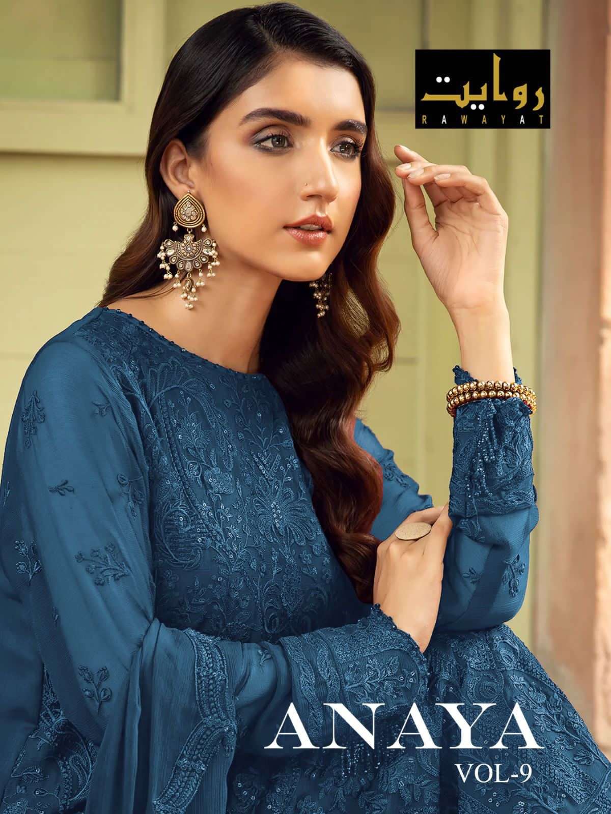 RAWAYAT ANAYA VOL 9 FAUX GEORGETTE WITH EMBROIDERY SALWAR SU...