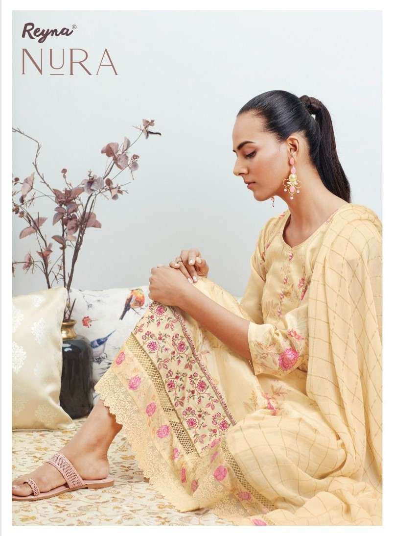 REYNA NURA PURE SOFT BEMBERG WITH HEAVY EMBROIDERY SALWAR SU...