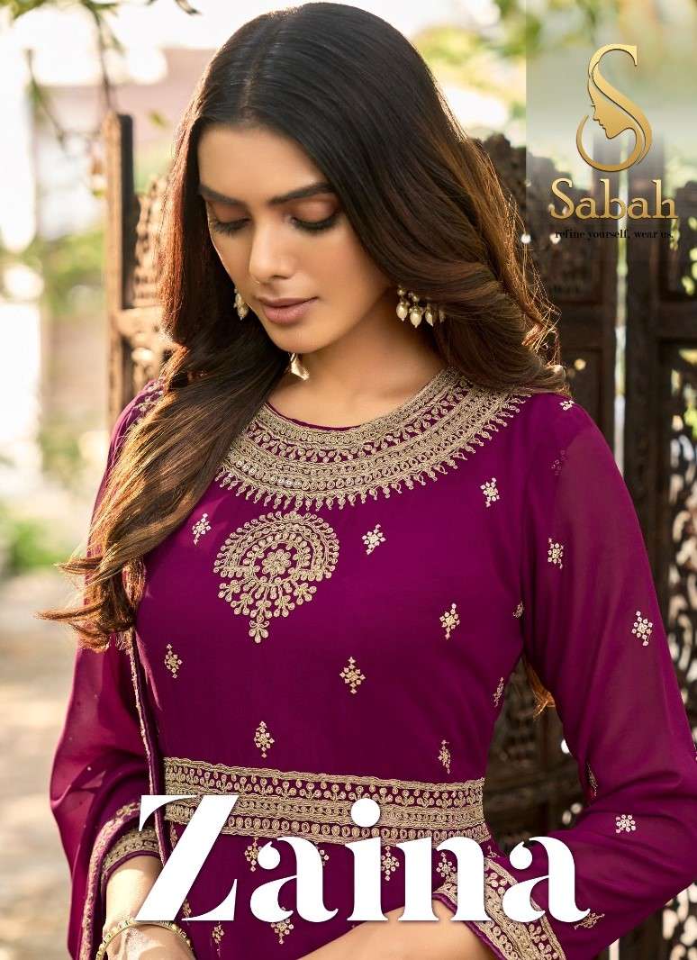 SABAH ZAINA HEAVY FAUX GEORGETTE SALWAR SUITS AT WHOLESALE P...