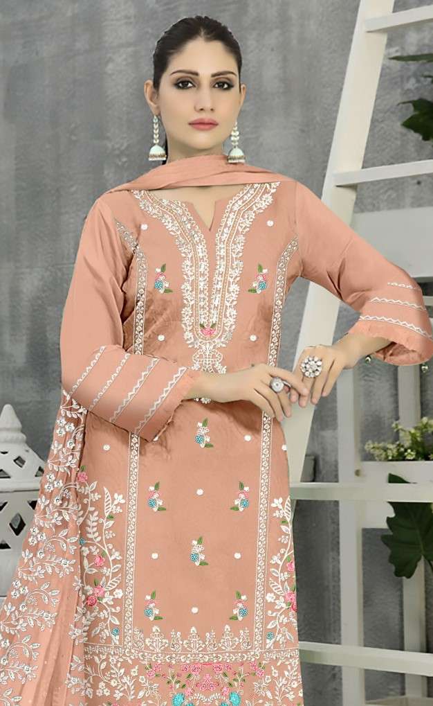 SHREE FABS S 736 ORGANZA WITH EMBROIDERY SALWAR SUITS AT WHO...