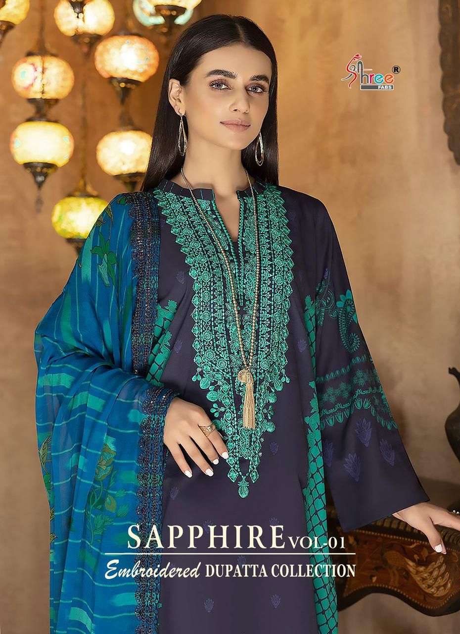 SHREE FABS SAPPHIRE VOL 1 PURE COTTON SALWAR SUITS COLLECTIO...