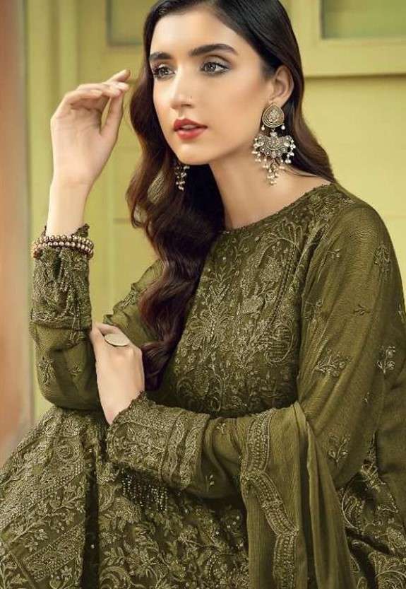 SIMRA VOL 10 FAUX GEORGETTE HEAVY EMBROIDERED SALWAR SUITS A...