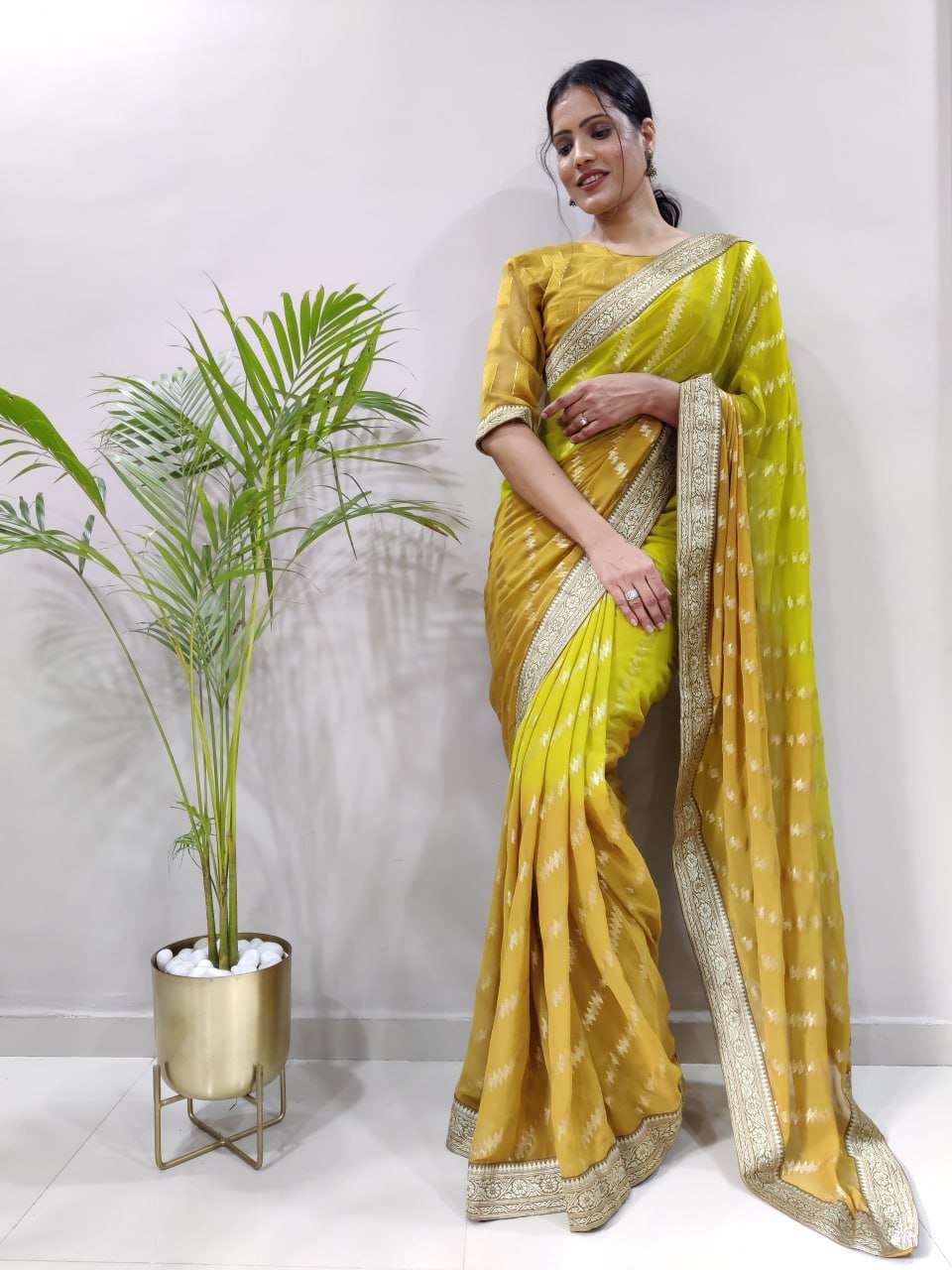 TWO TONE PADDING GEORGETTE BOLLYWOOD STYLE SAREES AT WHOLESA...