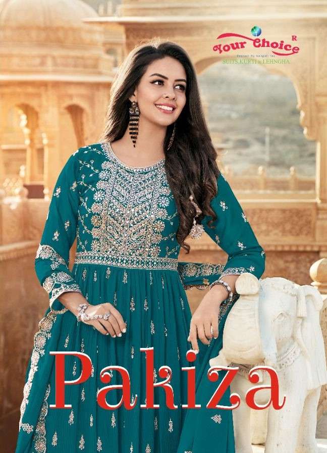 YOUR CHOICE PAKIZA BLOOMING GEORGETTE FREE SIZE SALWAR SUITS...