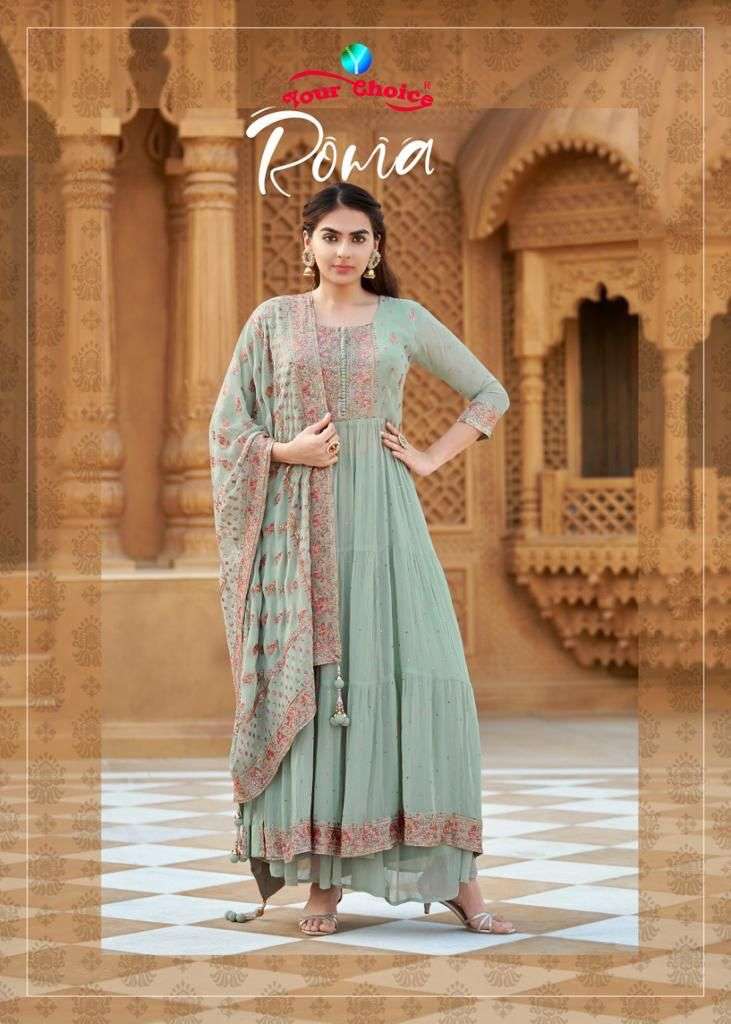 YOUR CHOICE ROMA REAL GEORGETTE SALWAR SUITS COLLECTION AT W...