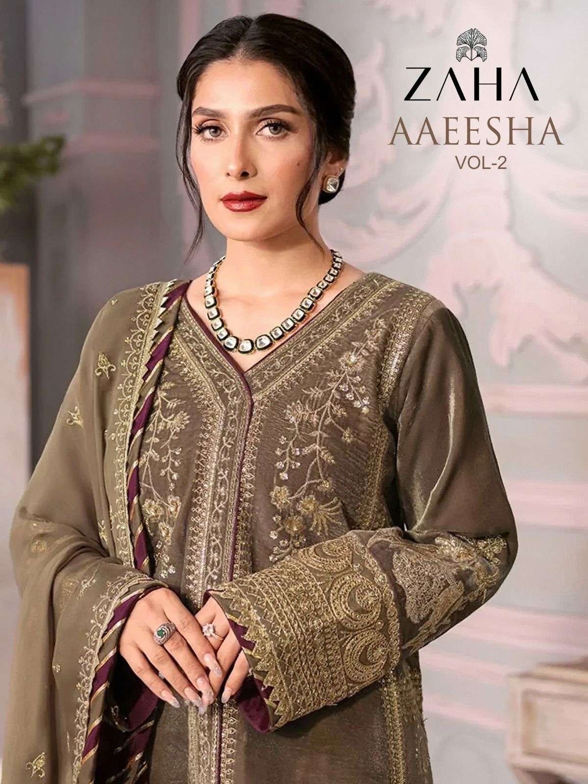 ZAHA AAEESHA VOL 2 GEORGETTE WITH HEAVY EMBROIDERED SALWAR S...