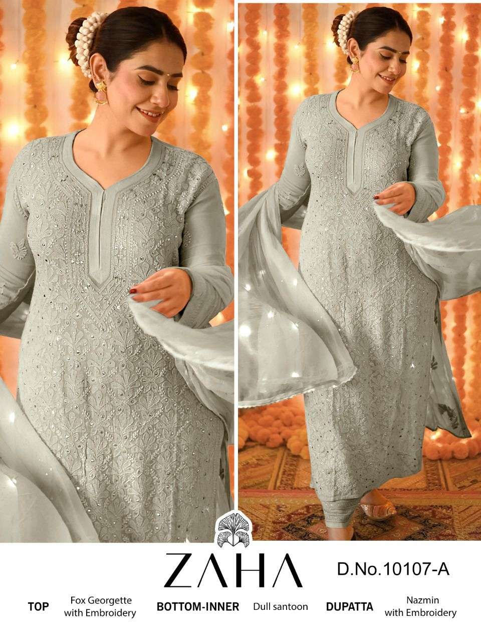 Zaha Saadia vol 2 Georgette with Embroidery work Salwar kame...