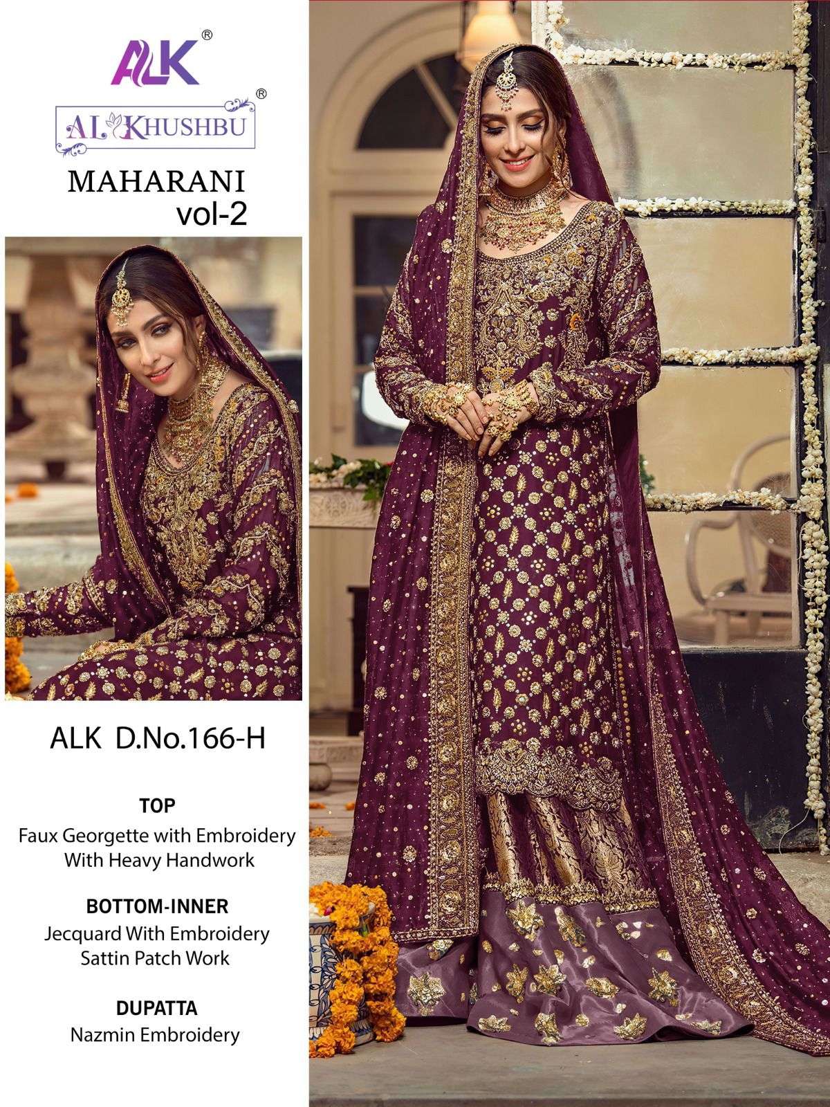 AL KHUSHBU MAHARANI VOL 2 FAUX GEORGETTE EMBROIDERED SUITS A...