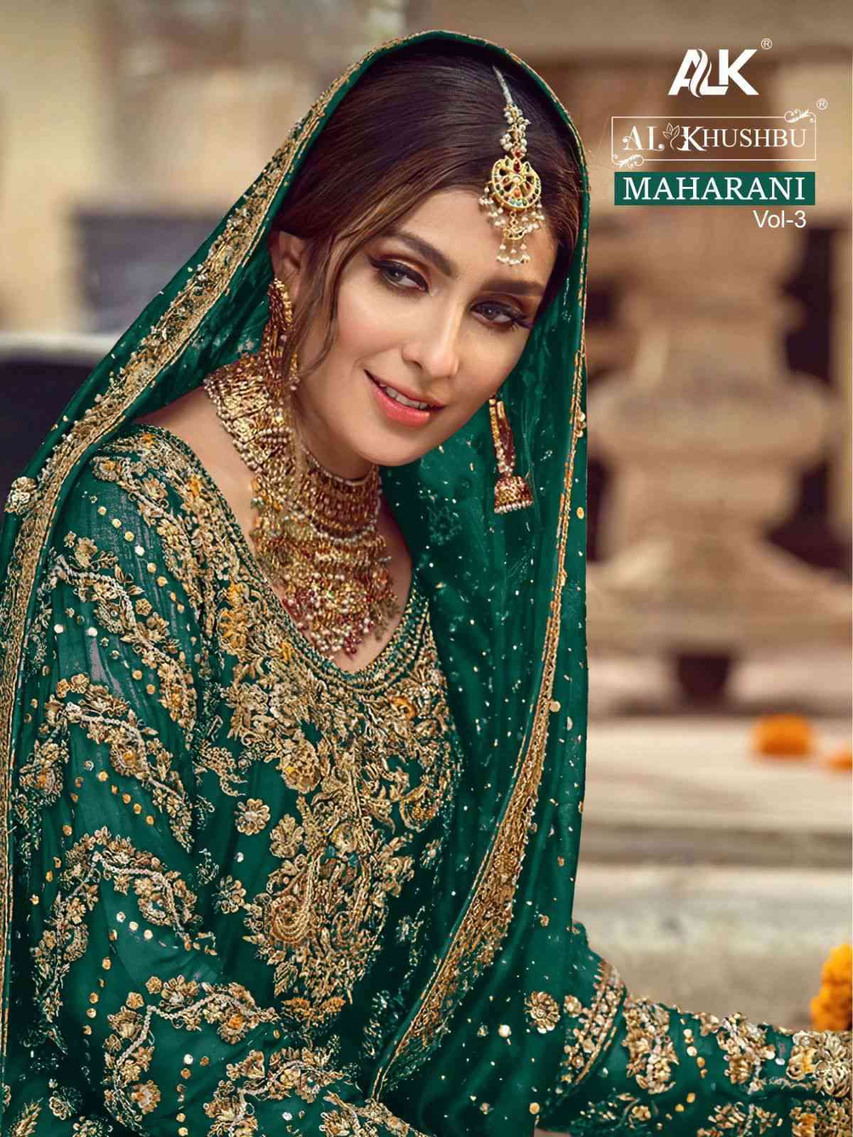 AL KHUSHBU MAHARANI VOL 3 FAUX GEORGETTE EMBROIDERED SUITS A...