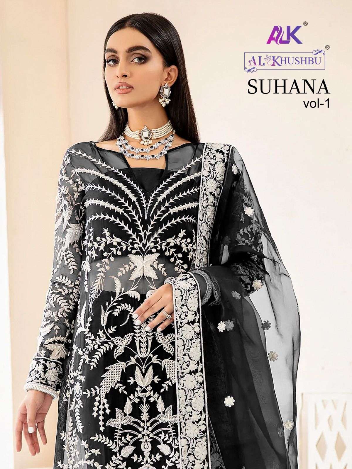 AL KHUSHBU SUHANA VOL 1 GEORGETTE EMBROIDERED SUITS AT WHOLE...