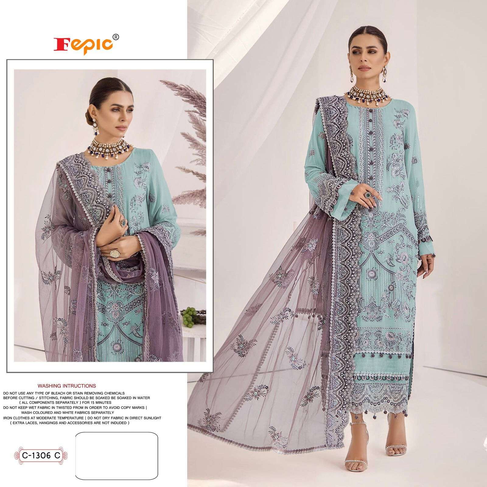 FEPIC ROSEMEEN 1306 GEORGETTE EMBROIDERED SALWAR SUITS WHOLE...
