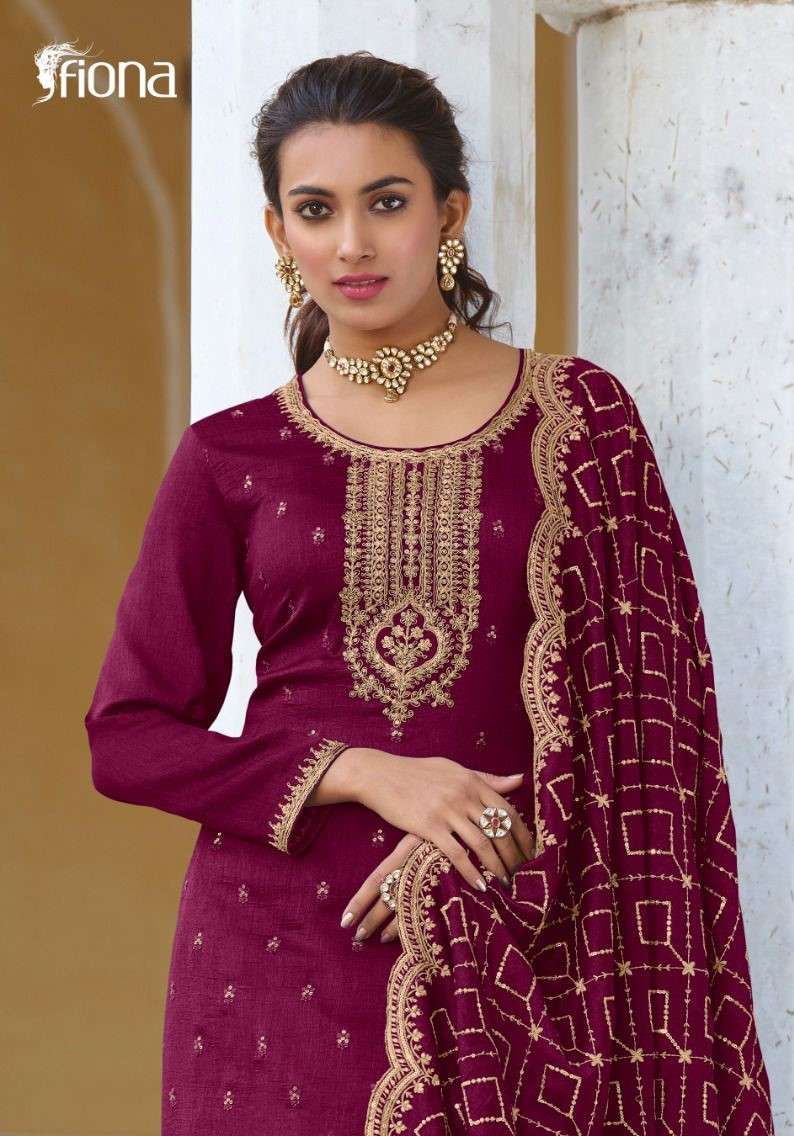 FIONA GULRANG PURE SILK EMBROIDERY SALWAR SUITS AT WHOLESALE...