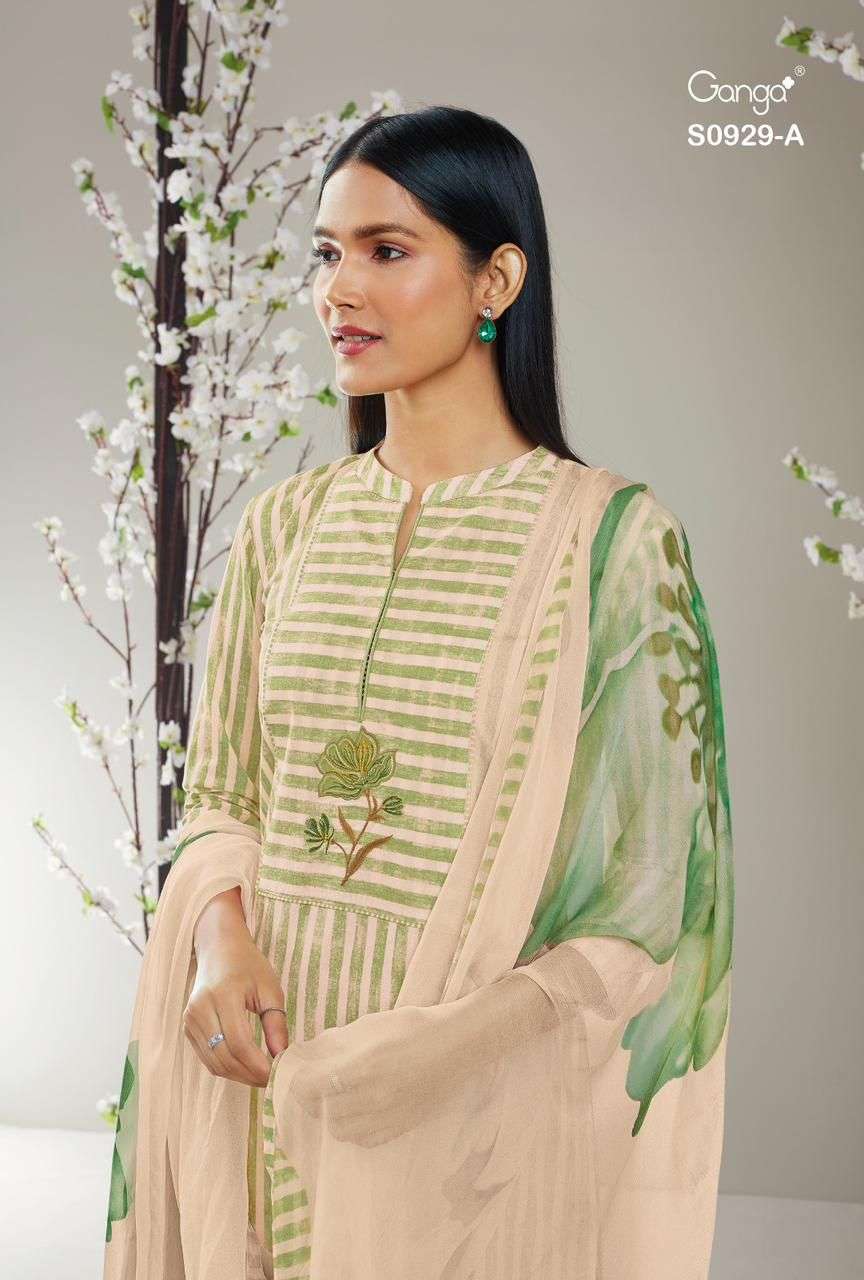 Ganga Suits Azalea Silk Cotton Embroidery Work Casual Collection - STALK  YOUR FASHION
