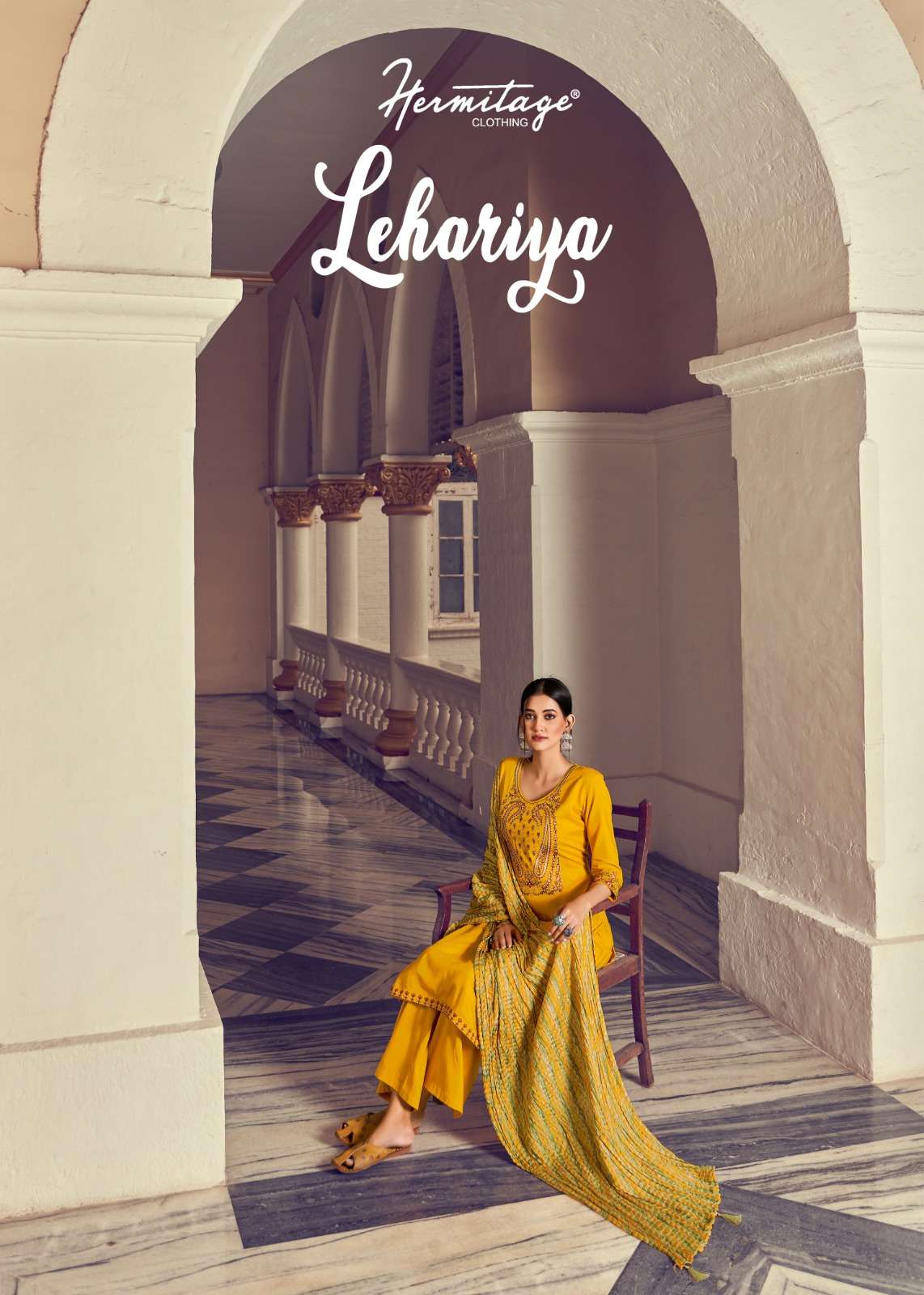 HERMITAGE LEHARIYA PURE VISCOSE RAYON SALWAR SUITS AT WHOLES...