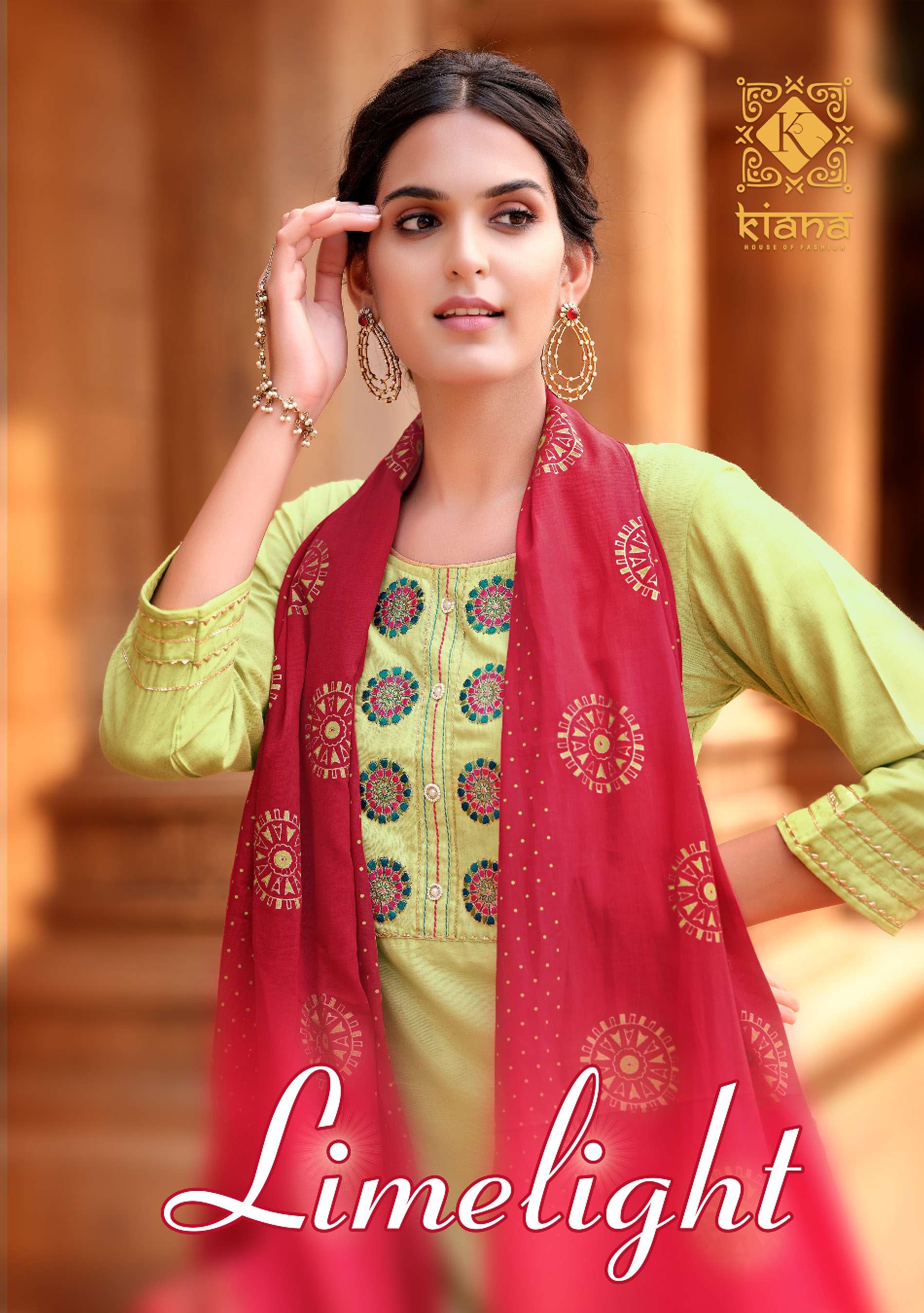 KIANA LIMELIGHT VISCOSE EMBROIDERY WORK STITCHED SUITS AT WH...