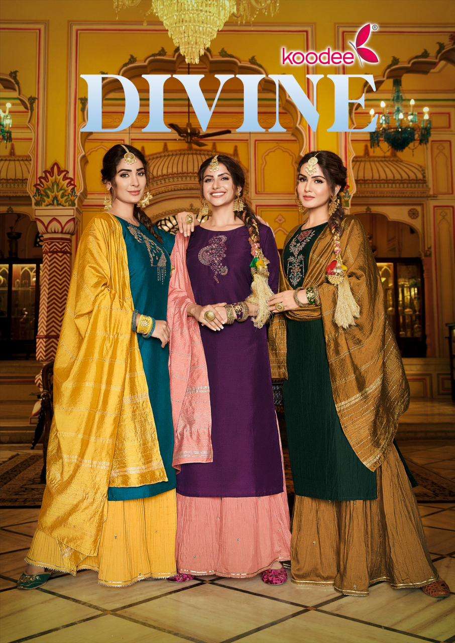 KOODEE DIVINE HEAVY CHINON READYMADE SUITS WHOLESALE PRICE
