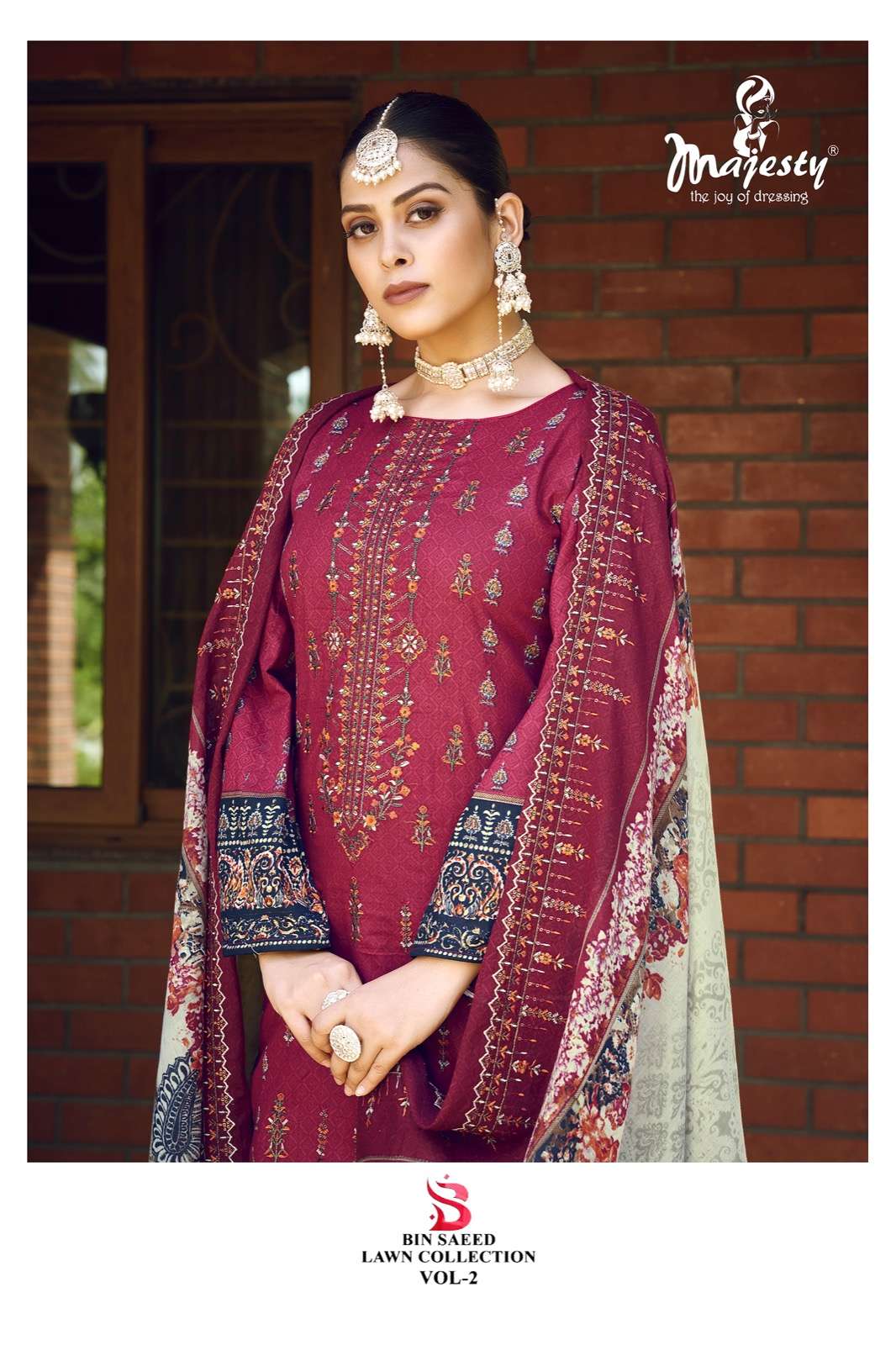MAJESTY BIN SAEED LAWN COLLECTION VOL 2 COTTON EMBROIDERY SA...